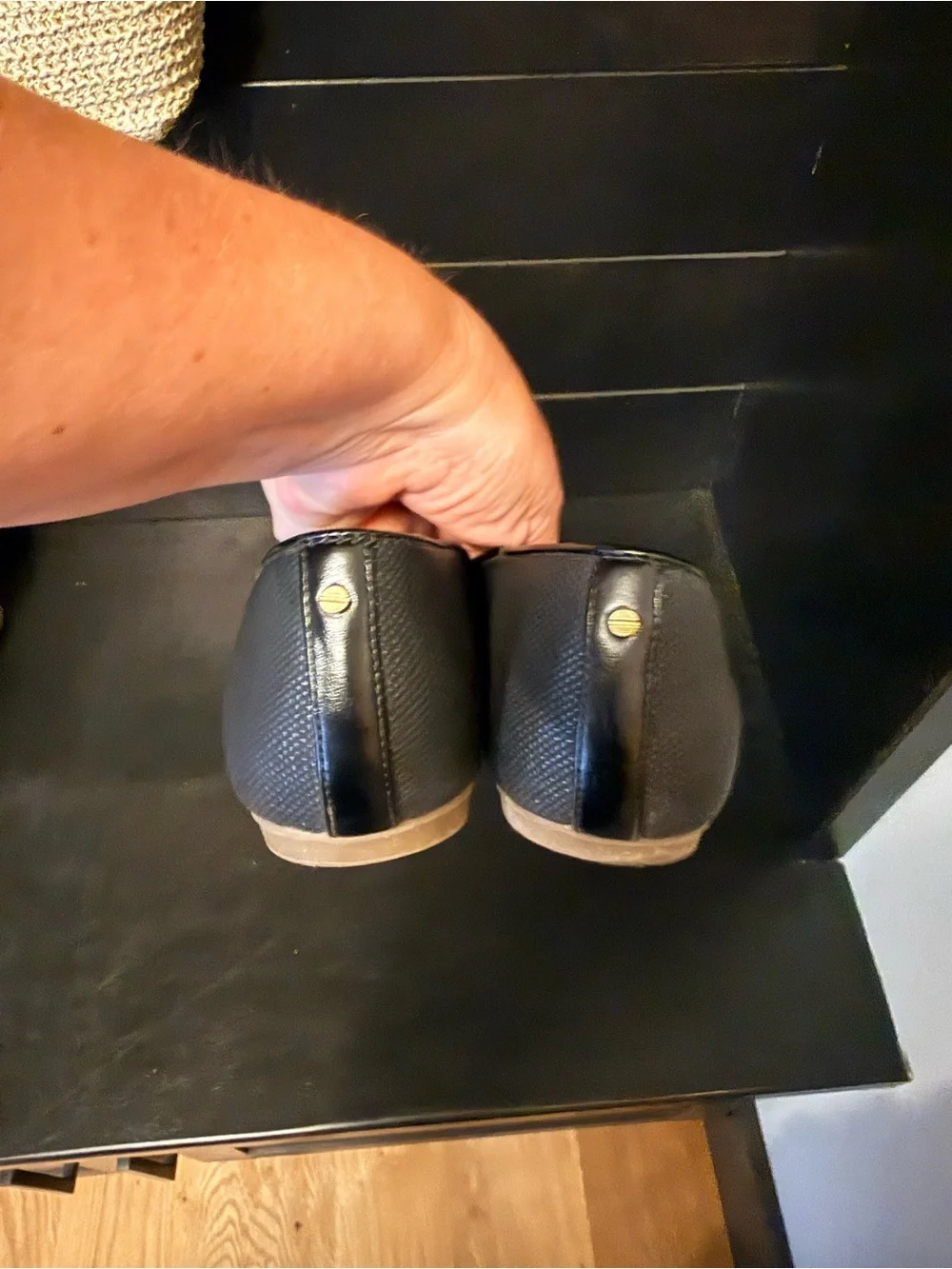 Dr. Scholl's Black Ballet Flats with Cap Toe Bow